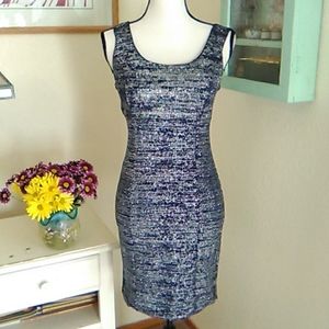 NWT Emerald Sundae Silver and Navy Bodycon Sheath Dress